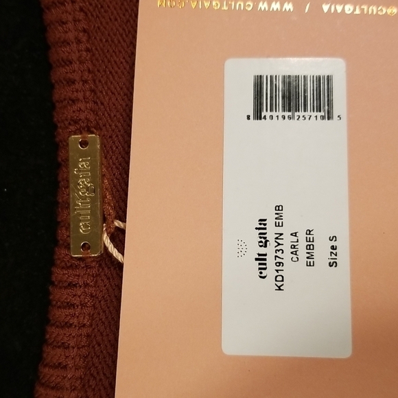 💕CULT GAIA💕 Carla Knit Dress ~ Full Length Gown Cut-Outs Ember Small NWT - Picture 15 of 16